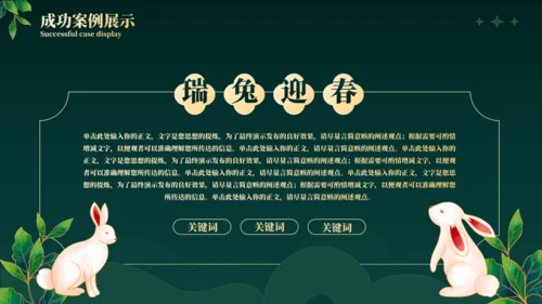 兔年春节年终总结汇报通用PPT模板