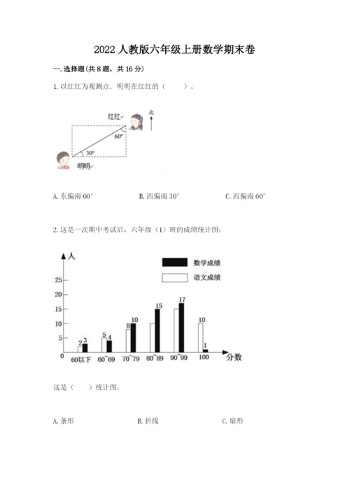 2022人教版六年级上册数学期末卷精品【全国通用】.docx