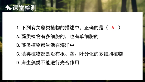 3.1.1 藻类、苔藓和蕨类植物 课件 人教版生物七年级上册(共27张PPT)