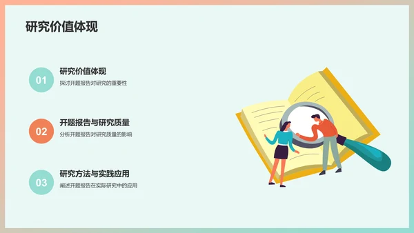 绿色简约课题研究开题报告PPT模板
