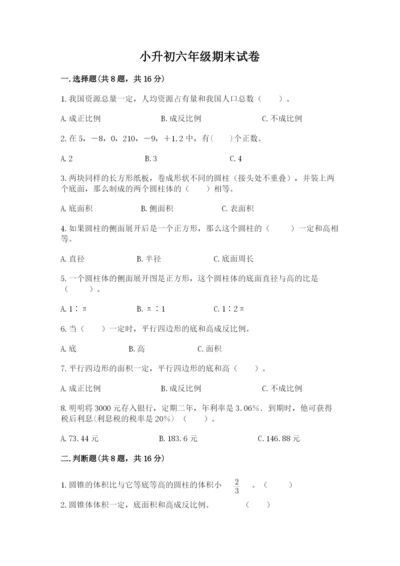 小升初六年级期末试卷带答案（实用）.docx