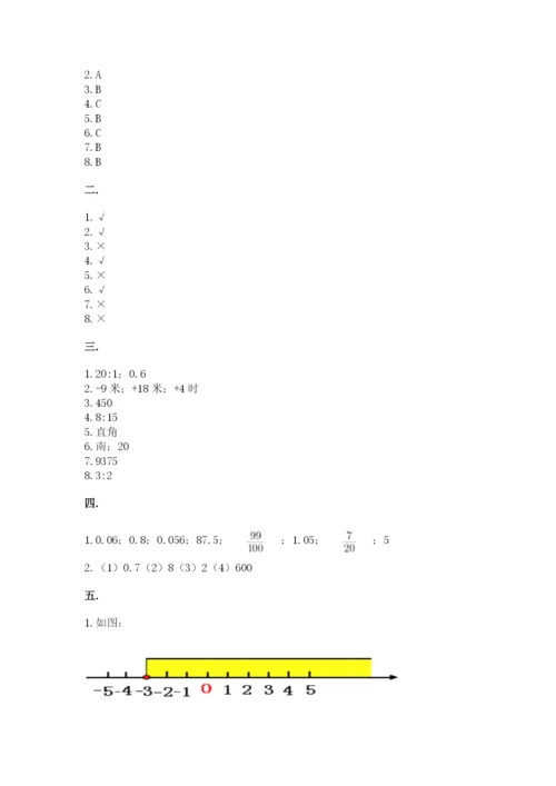 人教版小升初数学模拟试卷及答案【夺冠系列】.docx