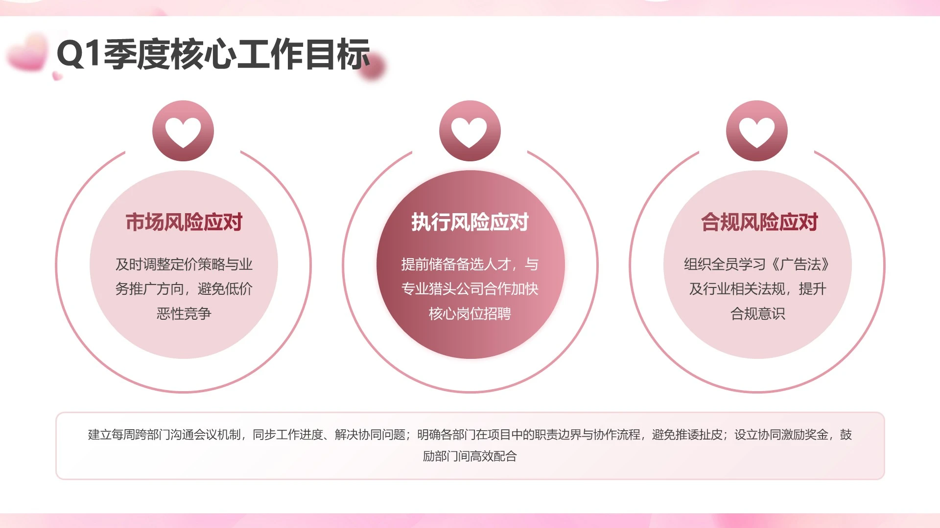 粉色卡通风工作目标通用PPT单页