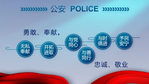 蓝色大气公安机关工作专题动态PPT