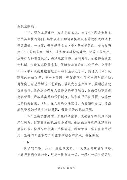 大力加强四化建设提升劳教工作科学发展上水平.docx