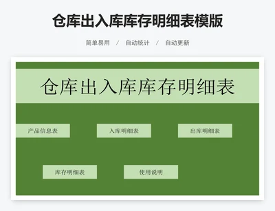 仓库出入库库存明细表模版