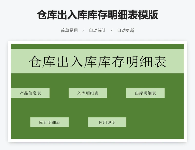 仓库出入库库存明细表模版