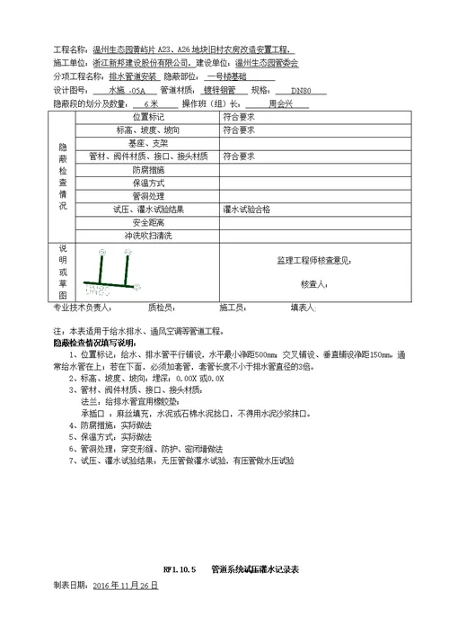 人防资料带现场验收验收记录表