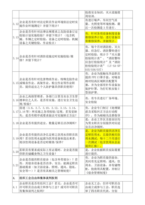 BSCI认证社会责任管理标准体系内审检查表.docx