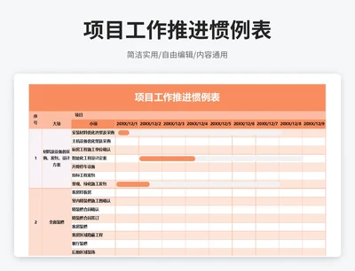 简约风项目工作推进惯例表