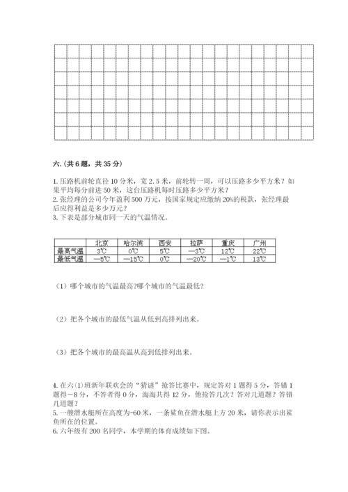 人教版数学六年级下册试题期末模拟检测卷带答案（b卷）.docx