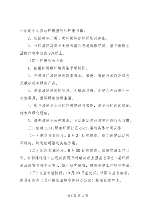 绿色社区工作计划2篇.docx