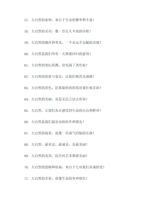 赞美大自然风光的标语