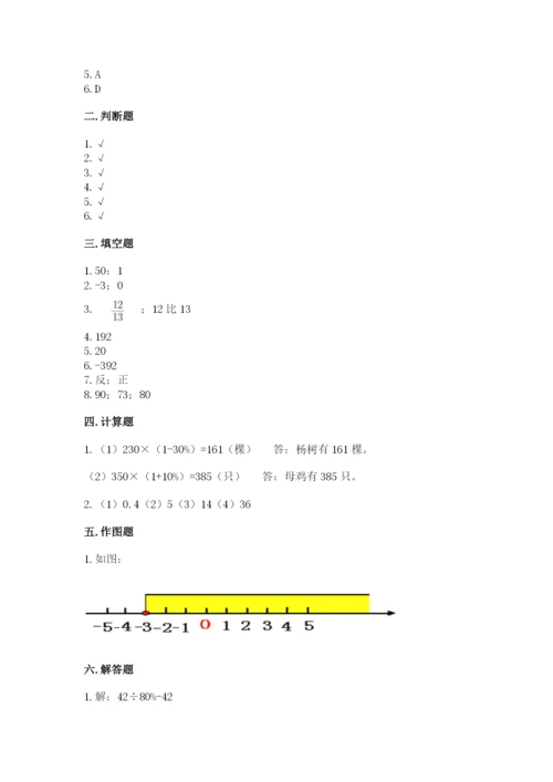 南澳县六年级下册数学期末测试卷附答案.docx