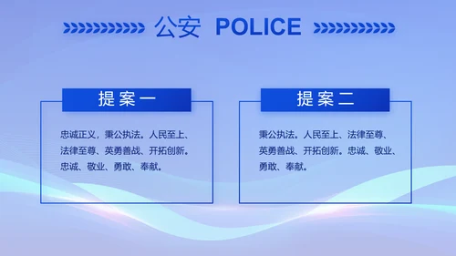 蓝色公安警察年终工作总结动态PPT模板
