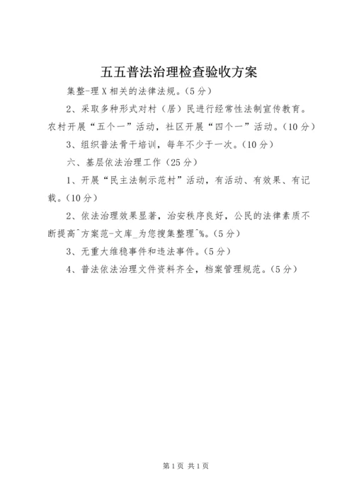 五五普法治理检查验收方案.docx