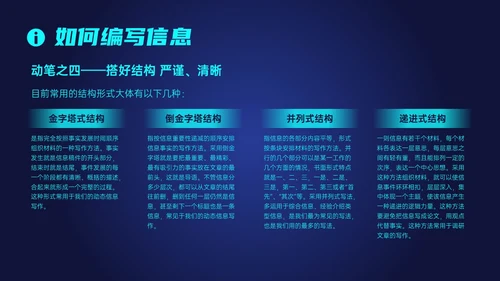 蓝色科技风信息写作培训PPT课件