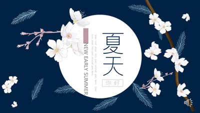 你好夏天女性白领工作总结通用PPT模板