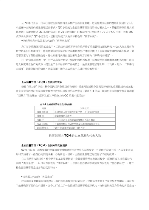 2020TQM全面质量管理全面质量管理发展历史概述