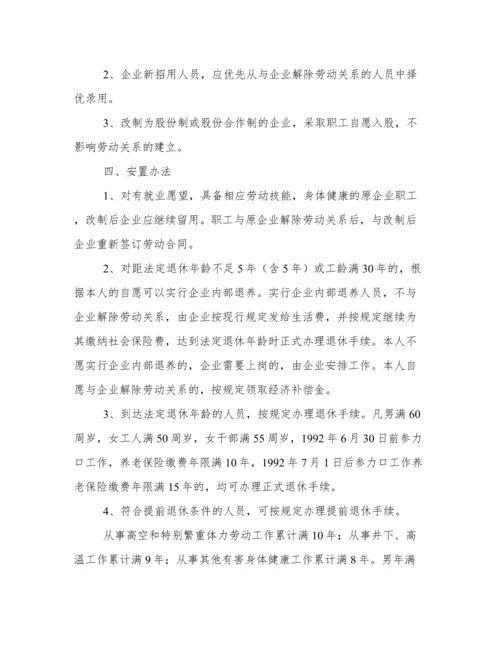 企业改制职工安置方案.docx