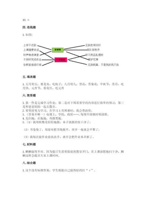 二年级上册道德与法治 期中测试卷附答案【实用】.docx