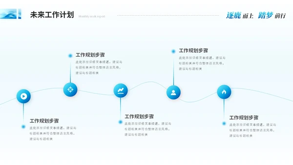 简约抽象艺术月度工作汇报工作总结ppt模板