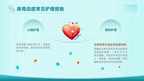 青绿色插画风简约脓毒血症护理查房培训PPT