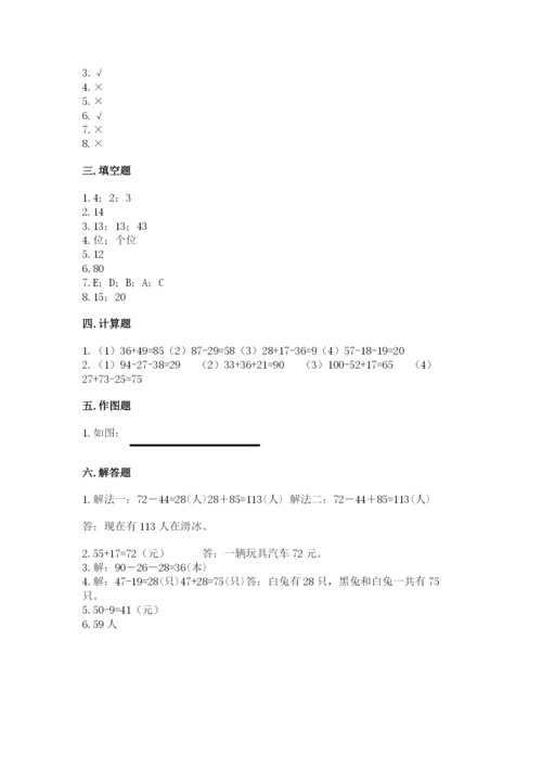 小学数学试卷二年级上册期中测试卷【巩固】.docx