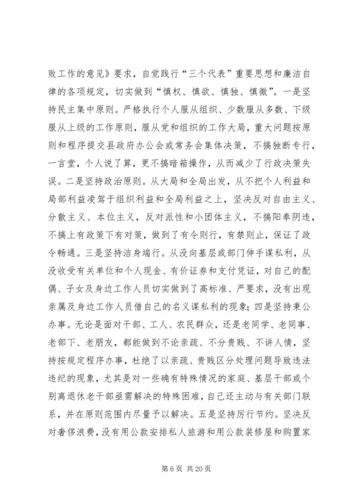 第一篇：县副县长的党风廉政建设自我检查报告 (3).docx