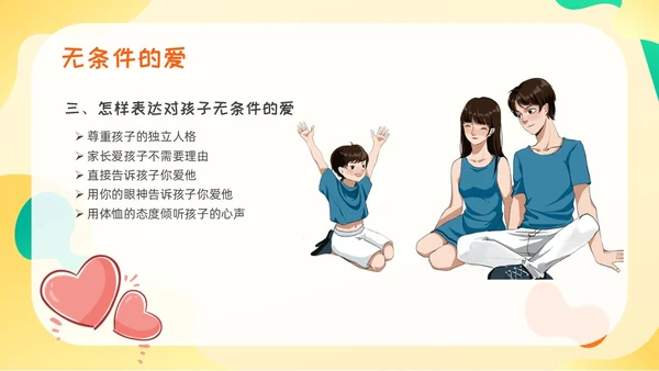 黄绿色卡通高质量亲子关系ppt课件亲子班会ppt