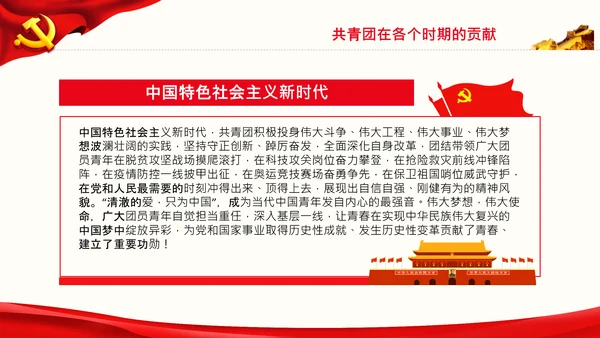 在庆祝共青团成立100周年大会上的讲话PPT