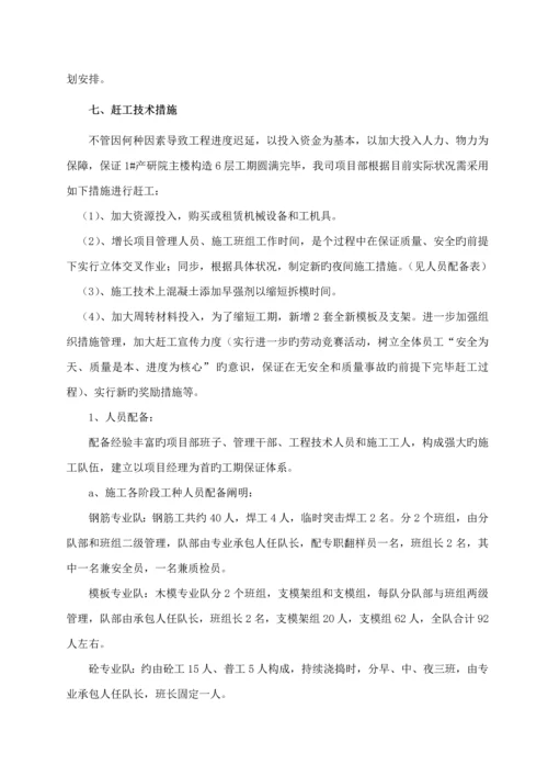 关键工程赶工综合措施专题方案.docx