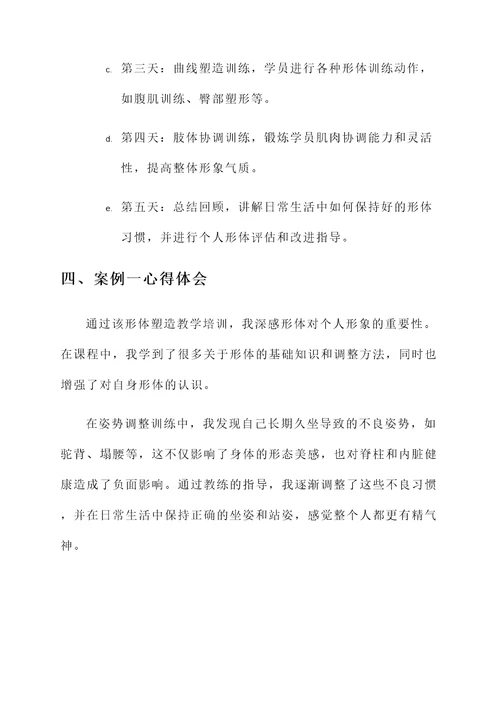 形体塑形教学培训心得