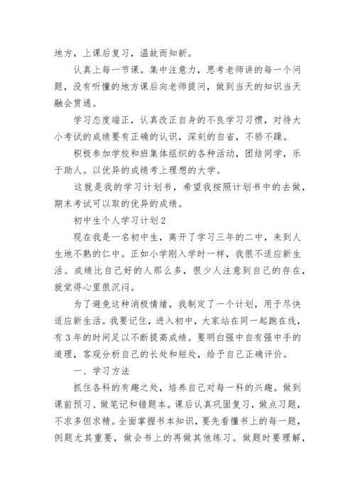 初中生个人学习计划.docx