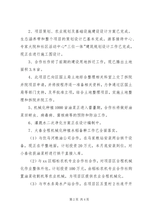 乡镇示范建设重点项目推进情况汇报.docx