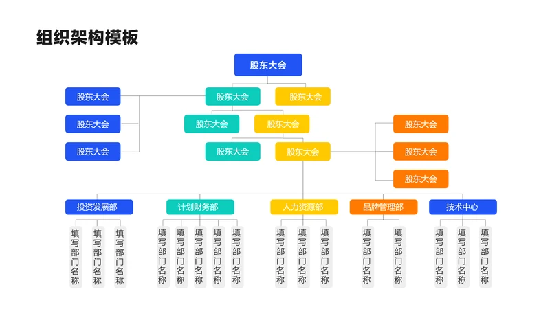 简约风组织架构多项PPT图文页