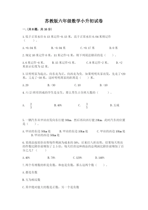 苏教版六年级数学小升初试卷及完整答案【有一套】.docx