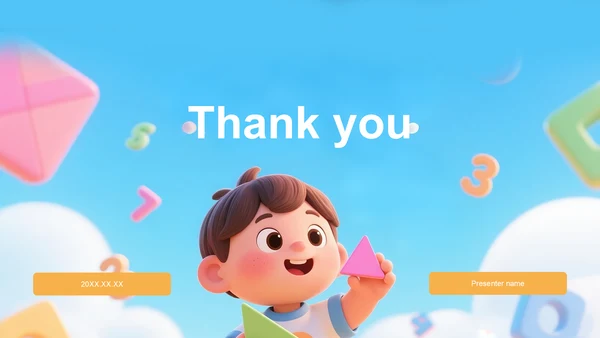 蓝色卡通风教学课件PPT主题