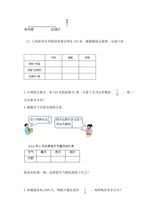 人教版六年级上册数学期中测试卷含答案（实用）.docx