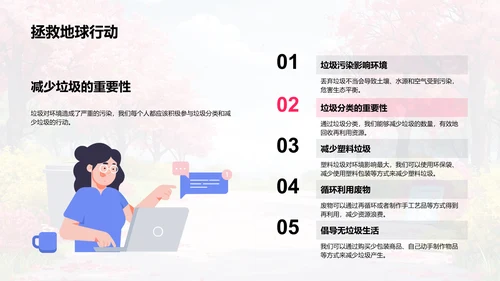 环保生活实践教育PPT模板