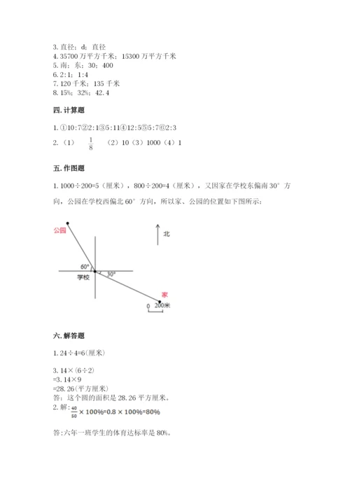 小学数学六年级上册期末测试卷（考试直接用）word版.docx