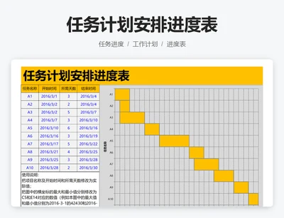 任务计划安排进度表
