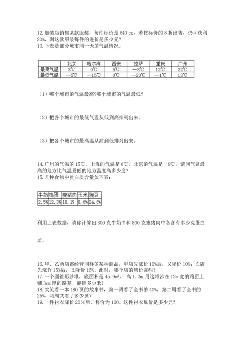 六年级小升初数学解决问题50道及完整答案（全优）.docx