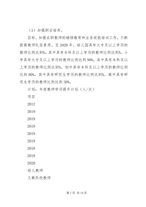 教育体育局人才工作中长期推进计划(20XX年20XX年) (2).docx