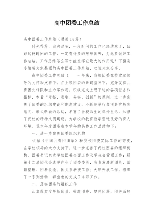 高中团委工作总结.docx