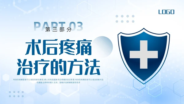 蓝色简约术后疼痛的护理PPT模板宣传PPT动态PPT