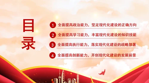 党员领导干部,培训党课从四个方面提高干部现代化建设能力PPT