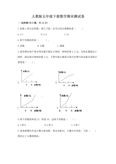 人教版五年级下册数学期末测试卷精品（有一套）.docx