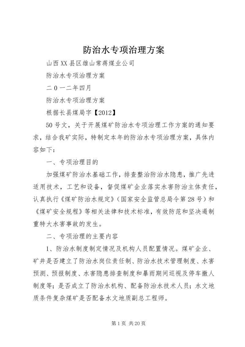 防治水专项治理方案.docx