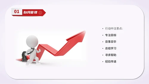 简约风红色五维管理教学培训科普PPT领导力